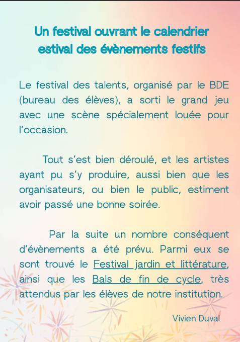 festival des talents